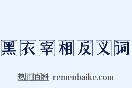 黑衣宰相反义词是什么意思的图片